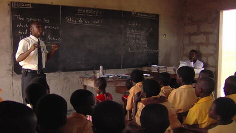 A file image of a teacher in a classroom