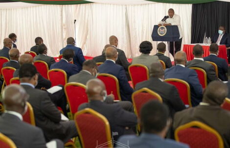 President Kenyatta meeting with Government Officers in the Senior Ranks of the Executive on February 18, 2021.