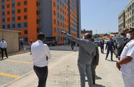 President Uhuru Kenyatta tours Nairobi Metropolitan housing projects in Nairobi's on Tuesday, June 30, 2020