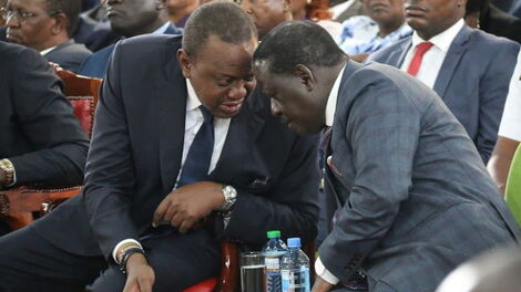 President Uhuru Kenyatta (left) nd ODM leader Raila Odinga during a previous meeting