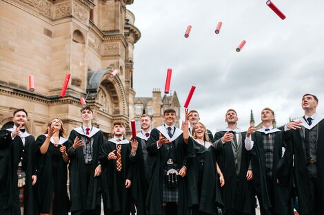 University of Edinburgh students during their graduation on November 25, 2022