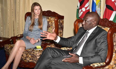 President Ruto with British High Commissioner Jane Marriot. 