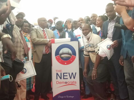 TND Deputy Party Leader Jimmy Kibaki and Chairman Thuo Mathenge during the aspirants meeting on Friday, January 14. 2022.