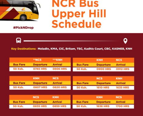NCR Bus Upper Hill schedule