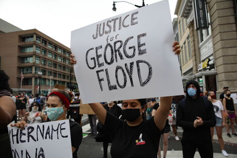 Protesters hold demonstrations in Washington DC on May 29, 2020, over the murder of George Floyd.