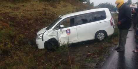 A Toyota Noah involved in an accident on Monday, March 22