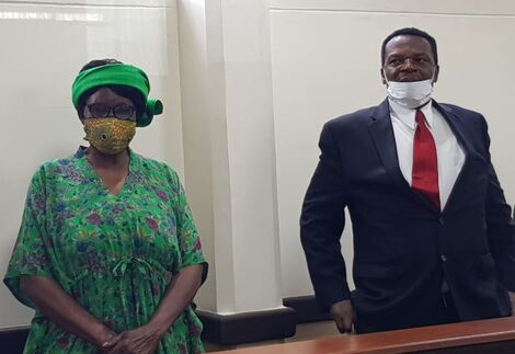 Sirisai MP John Waluke, and Grace Wakhungu in court on Thursday, June 25.