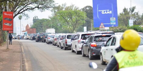 An undated image of cars in traffic in Nairobi's Central Business District
