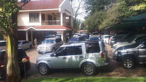 Bungoma Senator Moses Wetangula's car park at his home in Karen, Nairobi
