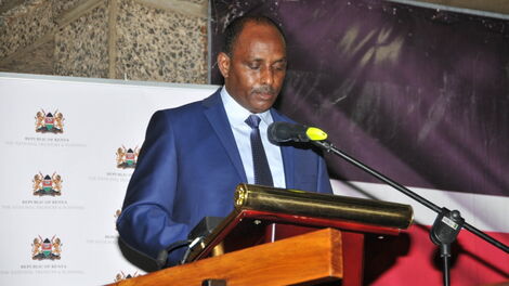 Treasury CS Ukur Yatani addresses the media on November 25, 2020, in Nairobi