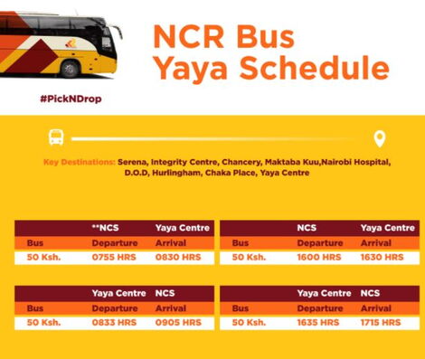 NCR Bus Yaya Schedule