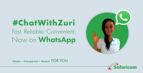 Safaricom Zuri is now on WhatsApp! Chat with Zuri to reverse money, stop chargeable messages, manage subscriptions and many more services. 