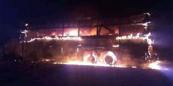Image result for 47 Escape Unhurt as Bus Bursts Into Flames Along Nairobi-Mombasa Highway