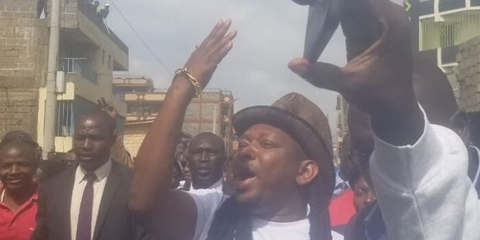 Image result for Governor Sonko Stops Demolition of Building in Kayole