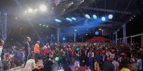 Churchill Show comedians and fans pictured on December 31, 2018 at Garden City Mall, Thika Road, Nairobi.