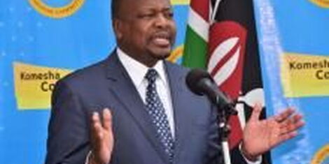 Health CS Mutahi Kagwe addressing the media on October 2020.