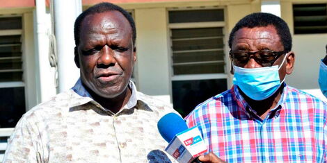 Kakamega Governor Wycliffe Oparanya (left) and Siaya Senator James Orengo.