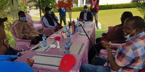 Leaders pictured at Francis Atwoli's Ildamat home in Kajiado County on August 16, 2020.