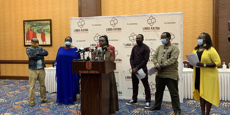 Martha Karua addressing the press at Serena Hotel Nairobi. November 29, 2020.