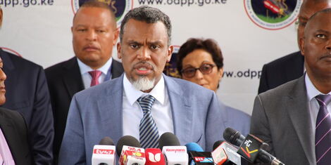 Director of Public Prosecutions (DPP) Noordin Haji addresses a press conference at his office in Upperhill, Nairobi on Thursday, March 5, 2020.