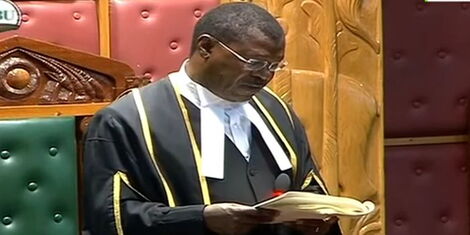 National Assembly Speaker Moses Wetangula speaking in Parliament on October 6, 2022.