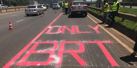 The lane on Thika Super Highway BRT lane.
