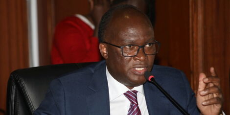 Transport Cabinet Secretary James Macharia speaking in Parliament