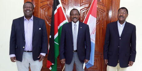 One Kenya Alliance (OKA) principals Musalia Mudavadi, Kalonzo Musyoka and Moses Wetangula.