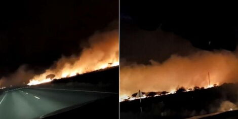 The fire incident reported at Tsavo West NAtional Park on July 22, 2020.