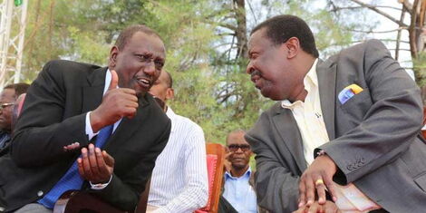 An image of Mudavadi and Ruto