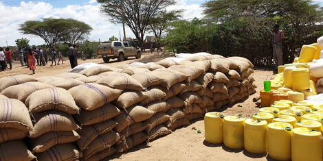 Food donations handed at a past Harambee event in Kenya