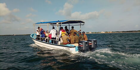 A search and rescue team in the Indian Ocean in 2019