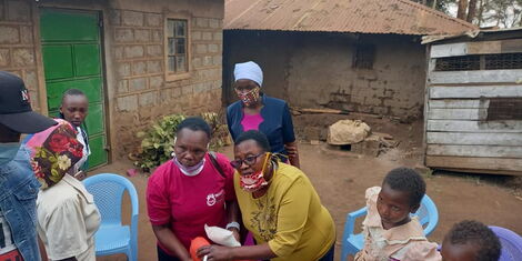 Kameme TV presenter Njuguna Gicheha alias Man Nyari visit Joyce Wanjiku and Lucy Njoki on Friday, September 4, after viral video