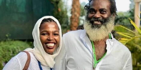Tecra Muigai (left) with her boyfriend Omar Lali (right)