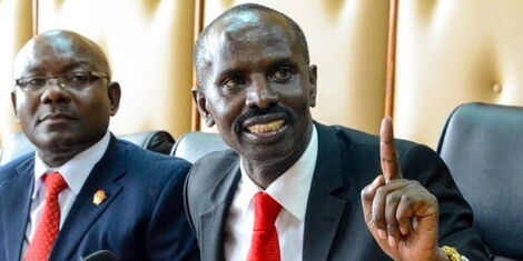 KNUT Secretary-General Wilson Sossion addresses journalists in Nairobi on May, 16 2019