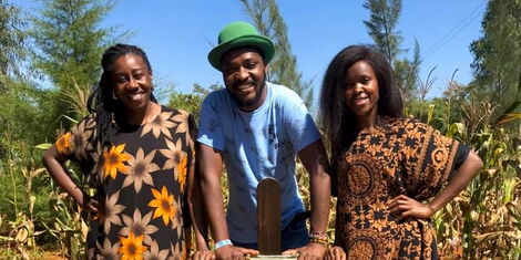 From left to right: Wilbroda, Njoro and Awinja (the cast of Papa Shirandula)