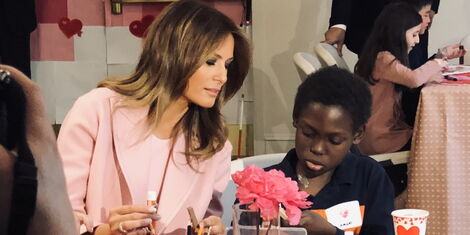 Image result for Melania Trump gifted necklace from Kenyan patient while delivering valentines
