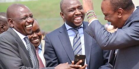 Image result for Uhuru and Ruto laughing