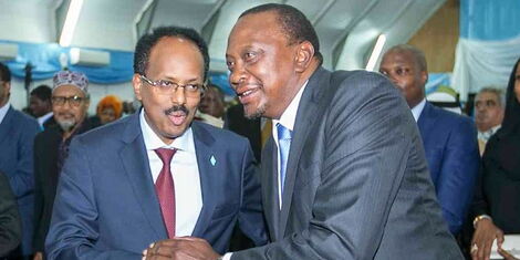 Image result for President Uhuru Kenyatta met Somali President Abdullahi Mohamed Farmajo