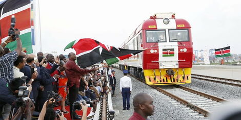 Image result for president uhuru sgr launch