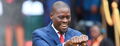 Nairobi governor Johnson Sakaja gestures during his swearing-in ceremony on August 25, 2022 at Kenyatta International Convention Centre.